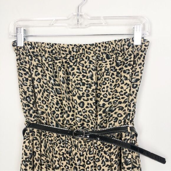 FOREVER 21 | NEW Animal Print Strapless Belted Leopard Maxi Dress Women’s Size M - Picture 3 of 9